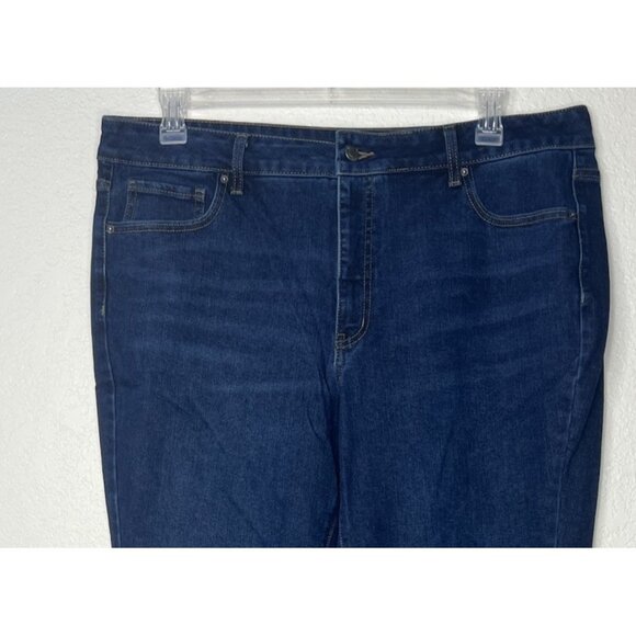 Time And Tru Dark Wash Jeans Slit Front Sz 18 Regular High Rise - Picture 3 of 11